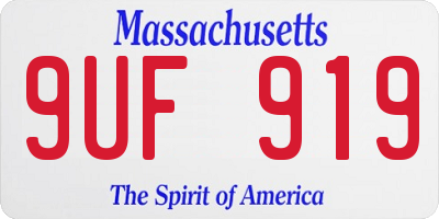 MA license plate 9UF919