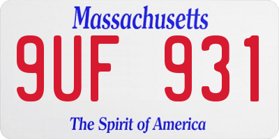 MA license plate 9UF931