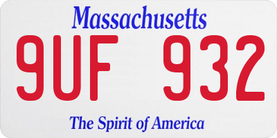 MA license plate 9UF932