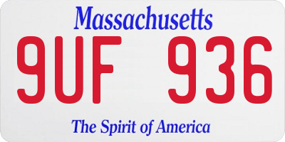 MA license plate 9UF936