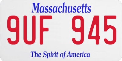 MA license plate 9UF945