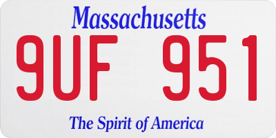 MA license plate 9UF951