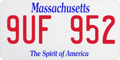 MA license plate 9UF952