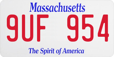 MA license plate 9UF954