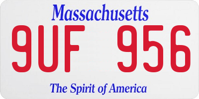 MA license plate 9UF956