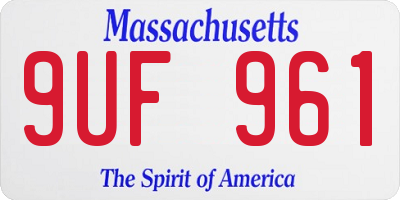 MA license plate 9UF961