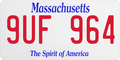 MA license plate 9UF964