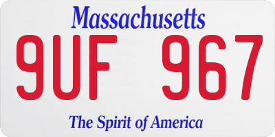 MA license plate 9UF967