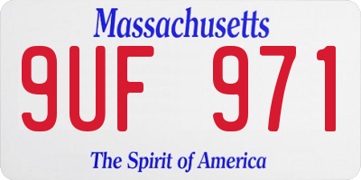 MA license plate 9UF971
