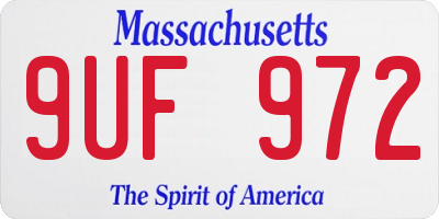 MA license plate 9UF972
