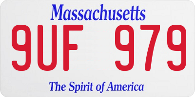 MA license plate 9UF979