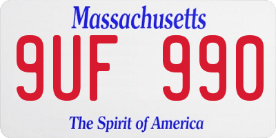 MA license plate 9UF990