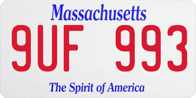 MA license plate 9UF993