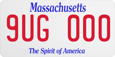 MA license plate 9UG000