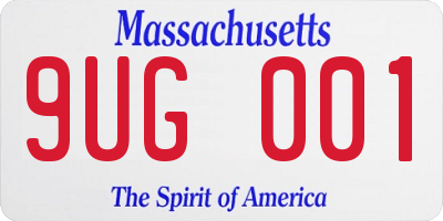 MA license plate 9UG001