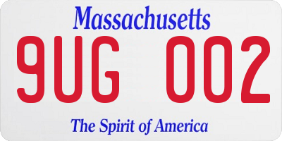 MA license plate 9UG002