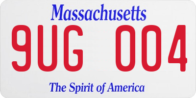 MA license plate 9UG004