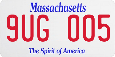 MA license plate 9UG005