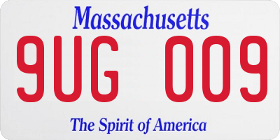 MA license plate 9UG009