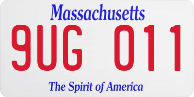 MA license plate 9UG011