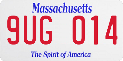 MA license plate 9UG014