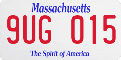 MA license plate 9UG015