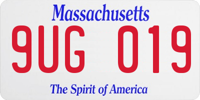 MA license plate 9UG019