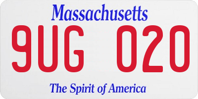 MA license plate 9UG020