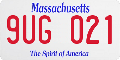 MA license plate 9UG021