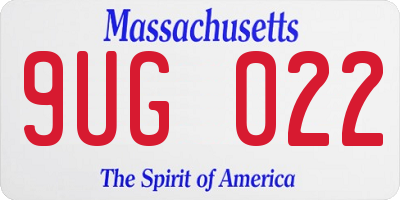 MA license plate 9UG022