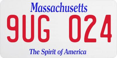 MA license plate 9UG024