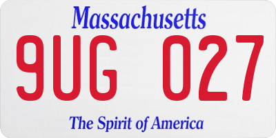 MA license plate 9UG027