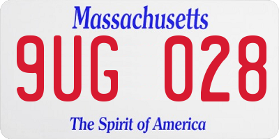 MA license plate 9UG028