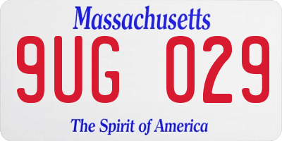 MA license plate 9UG029