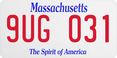 MA license plate 9UG031