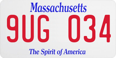 MA license plate 9UG034