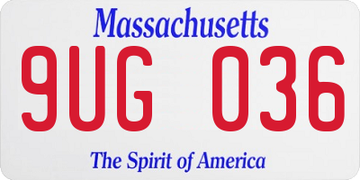 MA license plate 9UG036