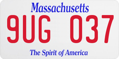 MA license plate 9UG037
