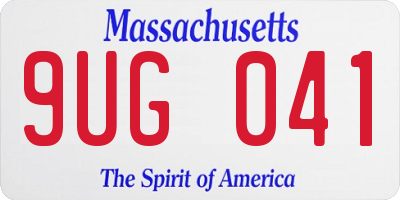 MA license plate 9UG041