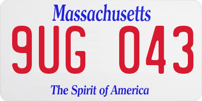 MA license plate 9UG043