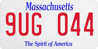 MA license plate 9UG044