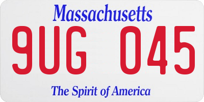 MA license plate 9UG045