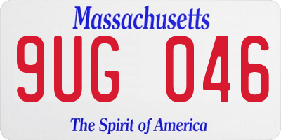 MA license plate 9UG046