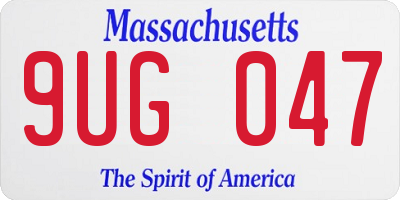 MA license plate 9UG047
