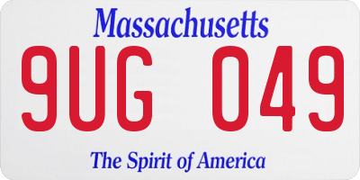 MA license plate 9UG049