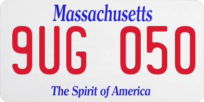 MA license plate 9UG050