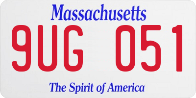 MA license plate 9UG051