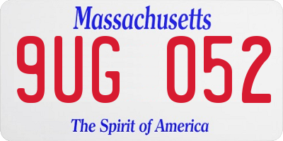 MA license plate 9UG052