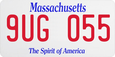 MA license plate 9UG055