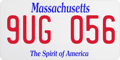 MA license plate 9UG056